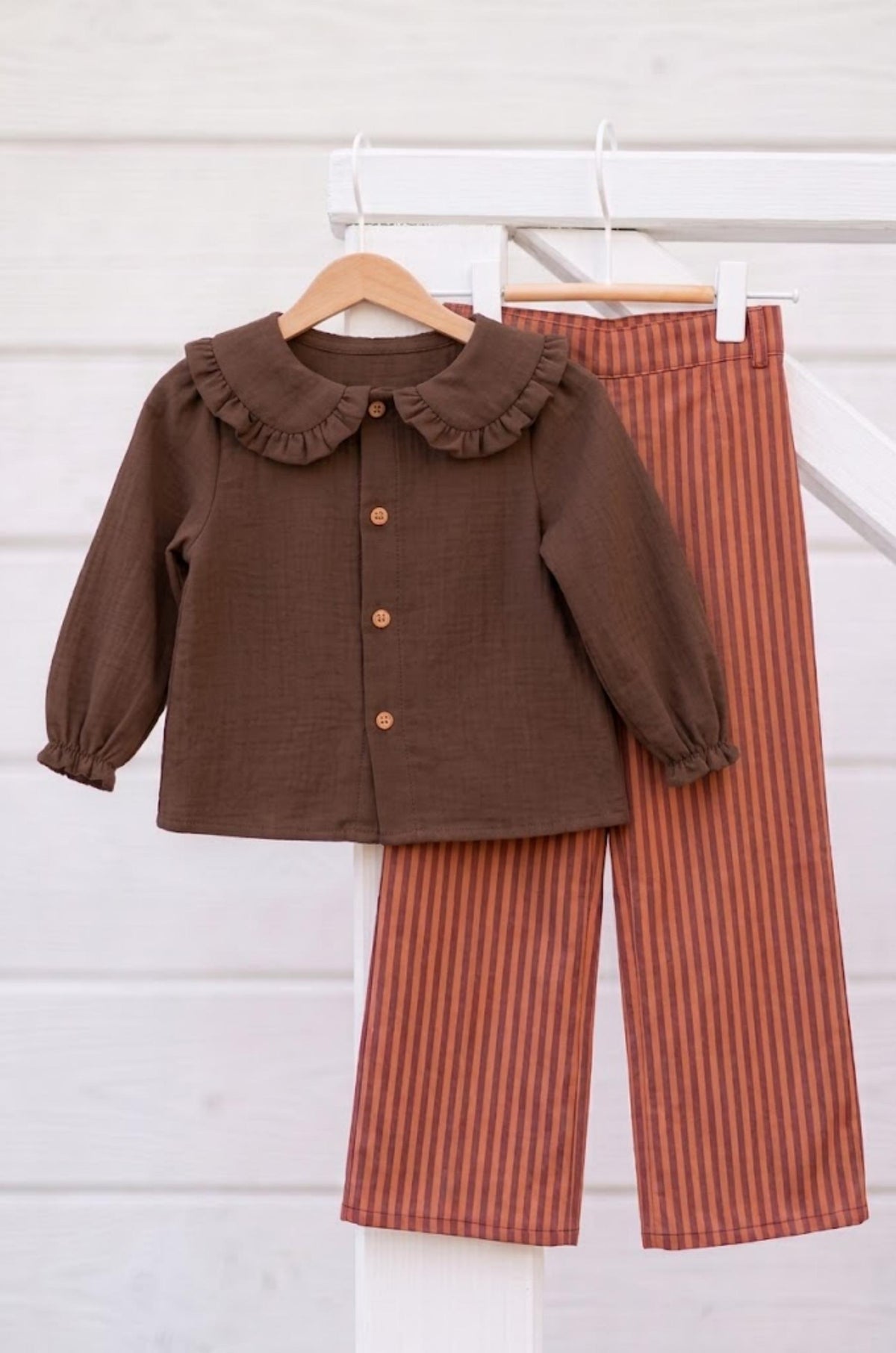 Camisa niña chocolate