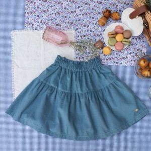 Falda pana azul tiza