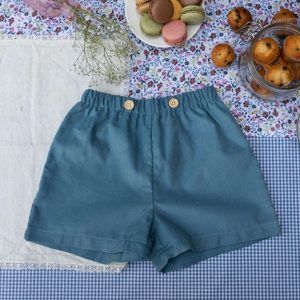 Short pana azul tiza