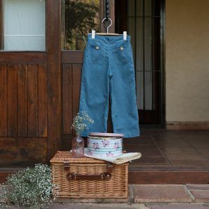 Pantalón pana azul tiza