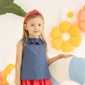 Camisa denim niña verano