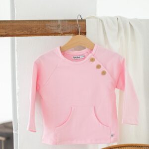 Sudadera rosa botones